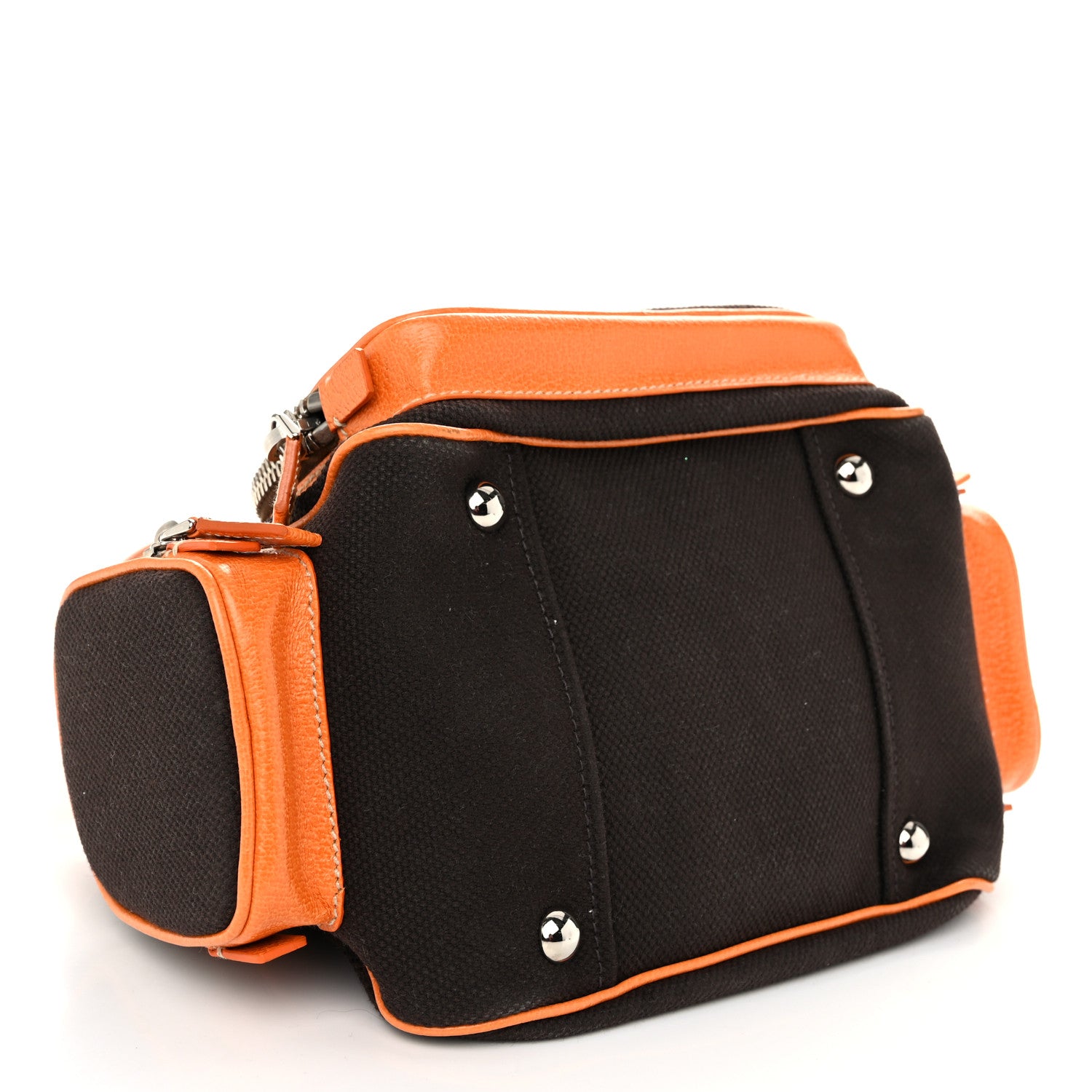 Prada Canapa Cinghiale Shoulder Bag Ebano Orange 1612236