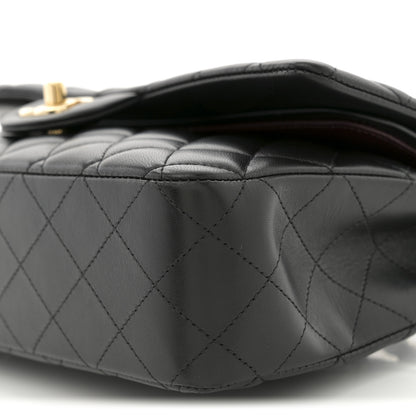 Chanel Lambskin Quilted Medium Double Flap Black 10 of 10