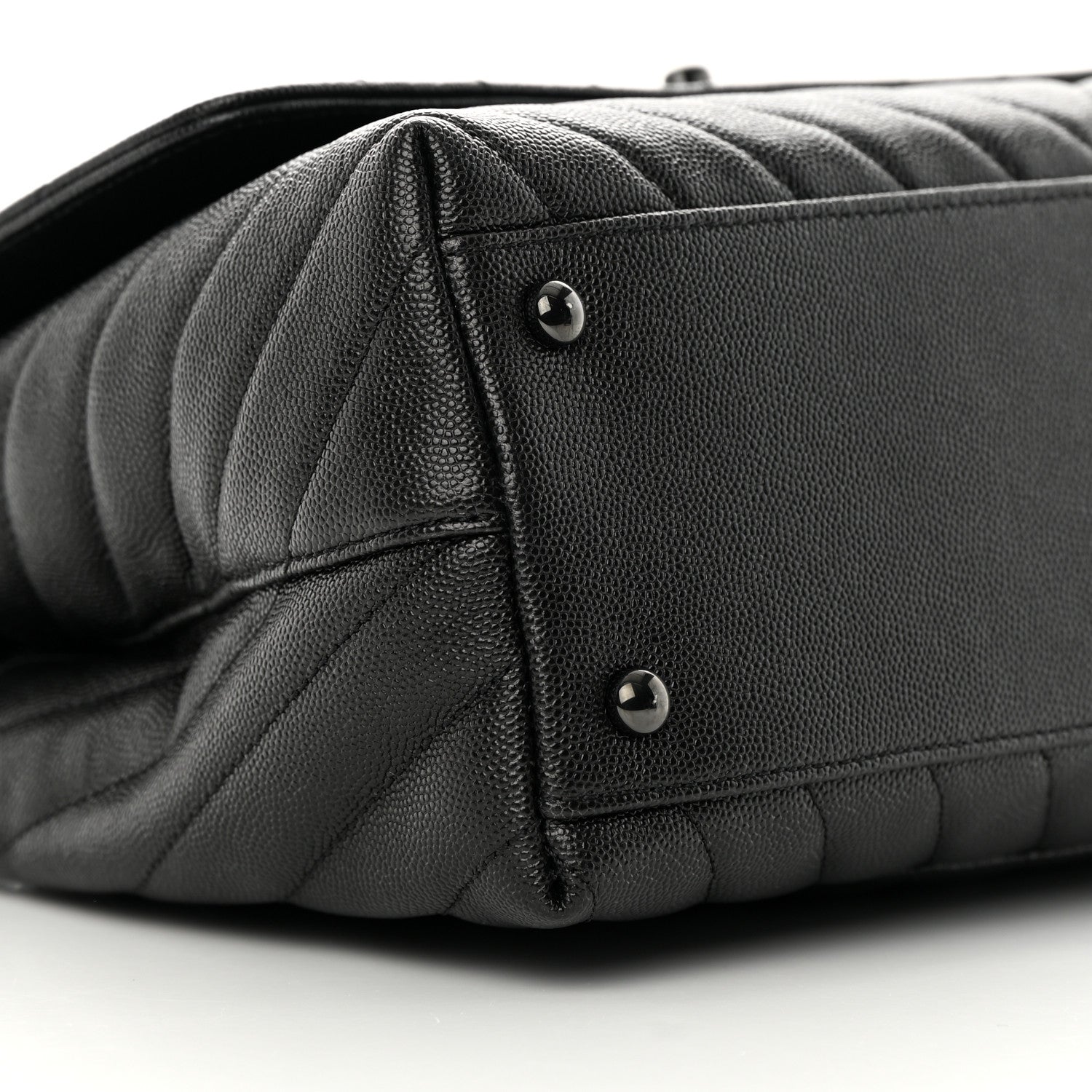 Chanel Caviar Chevron Quilted Small Coco Handle Flap So Black 9 of 12