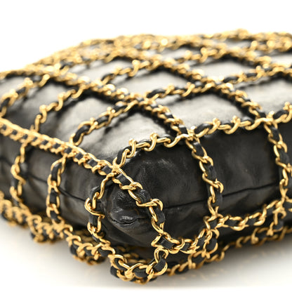 Chanel Lambskin Shopping Chain Tote Black 10 of 12