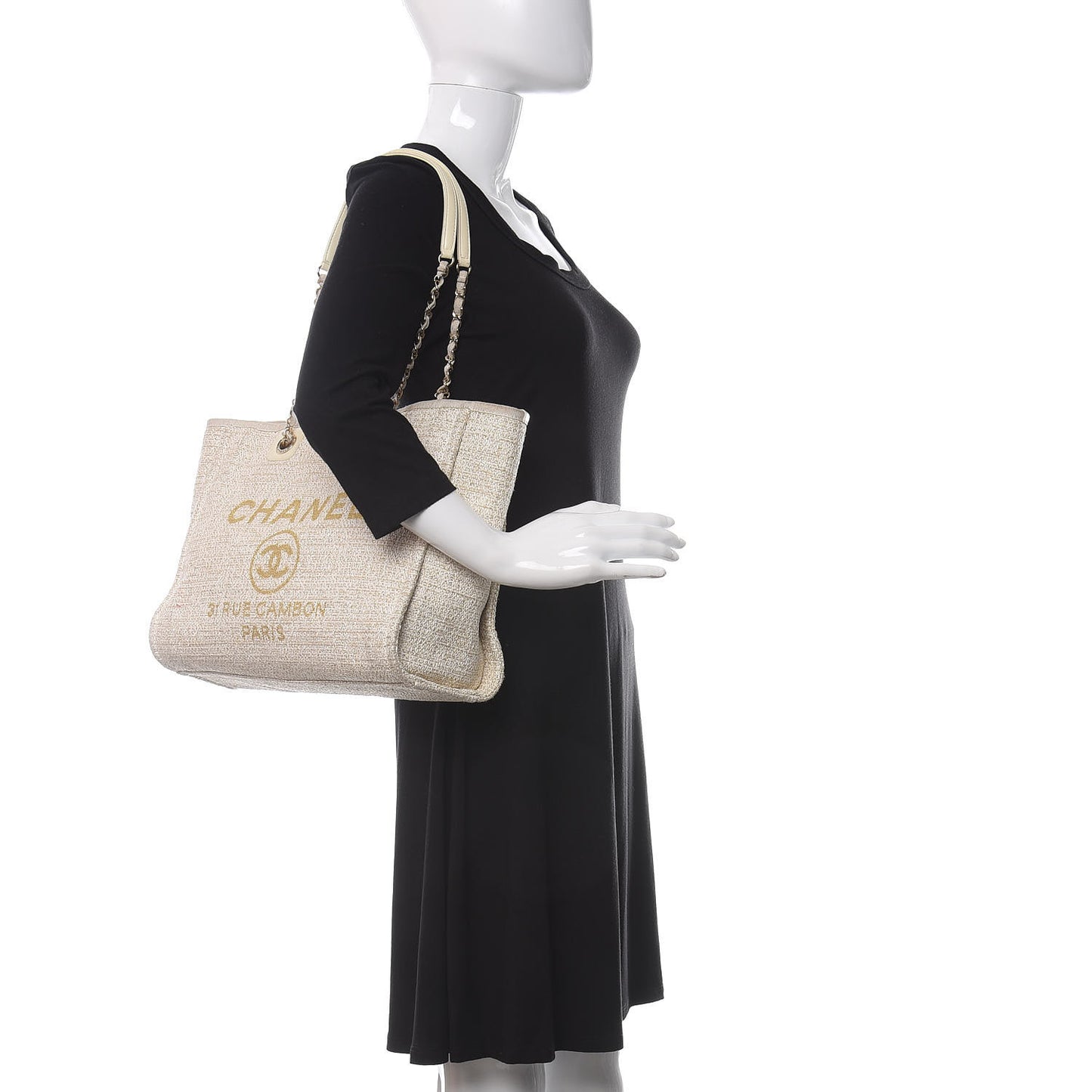 Mixed Fibers Small Deauville Tote Light Beige