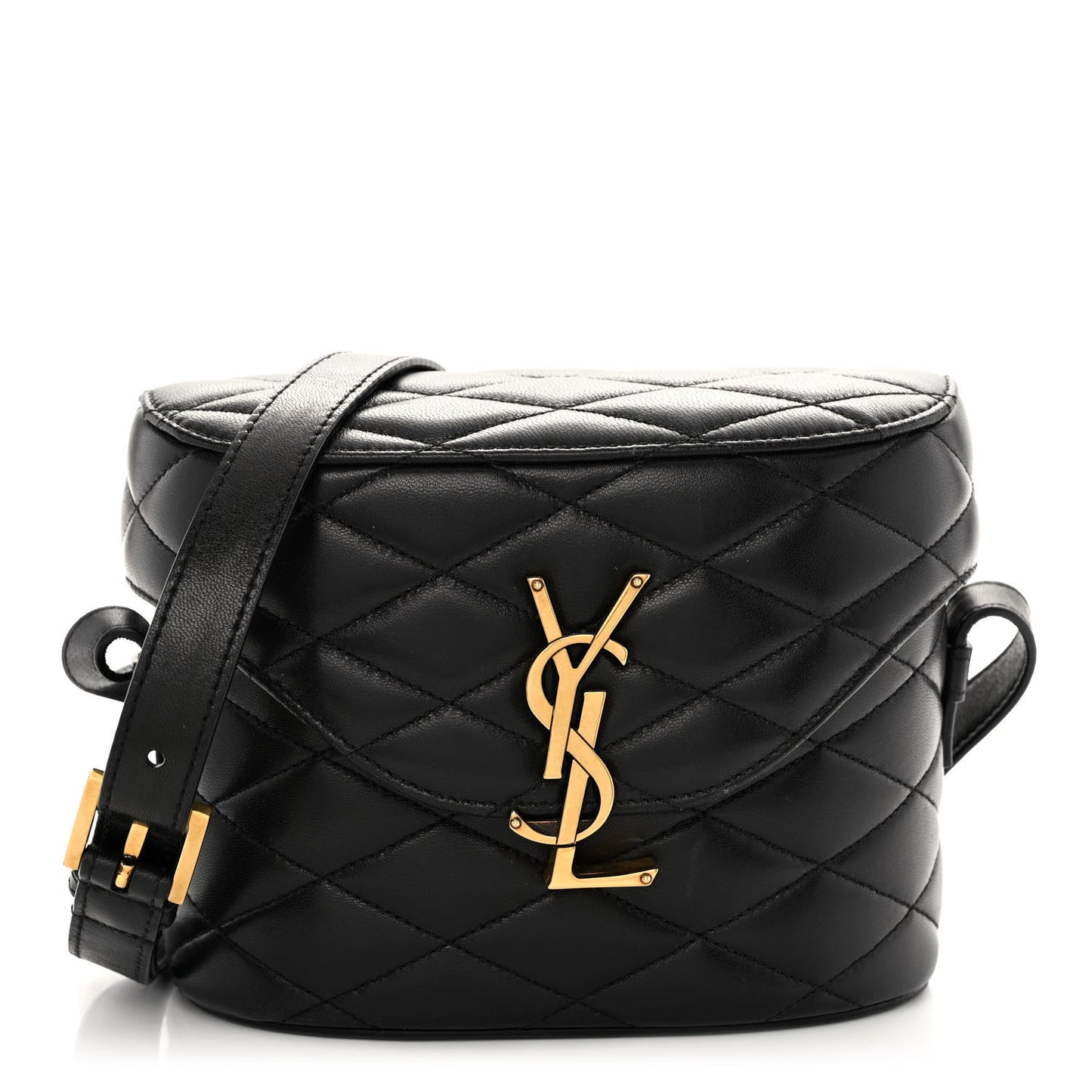 Lambskin Matelasse Monogram June Box Bag Black