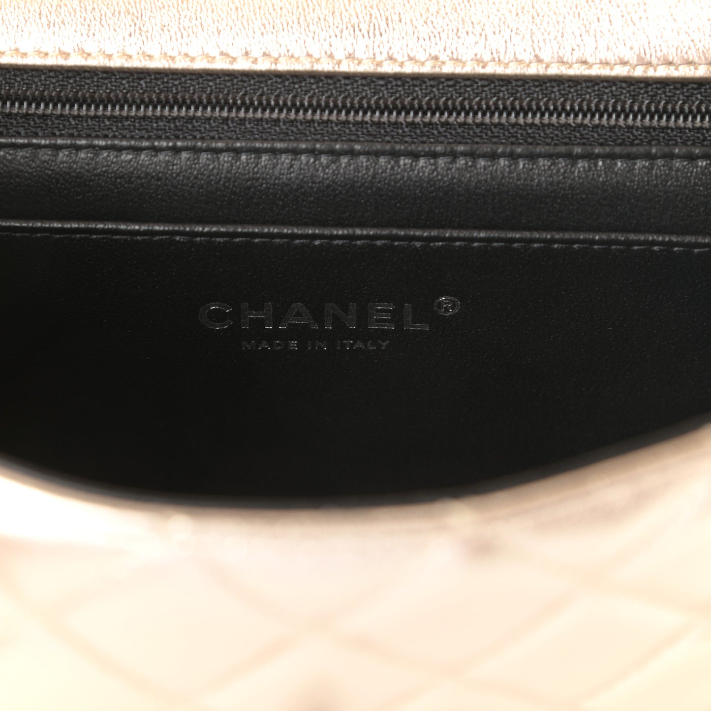 Metallic Lambskin Quilted Mini Rectangular Flap Gold Black