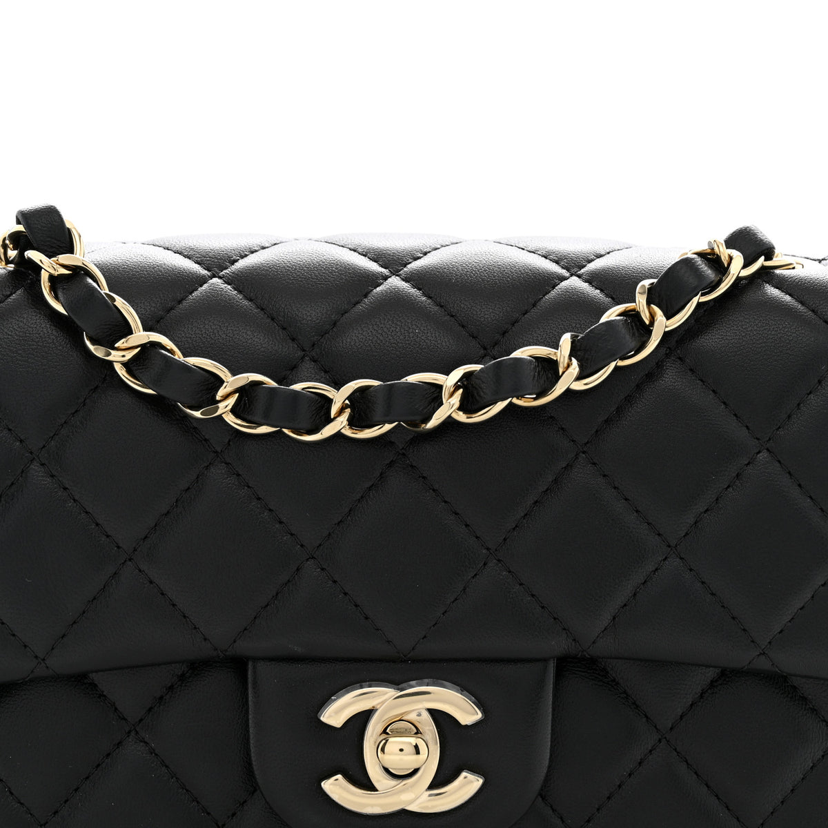 Chanel Lambskin Quilted Mini Rectangular Flap Black 8 of 11