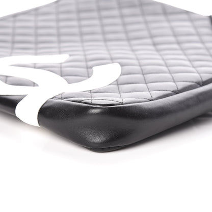 Chanel Calfskin Quilted Large Cambon Messenger Black White 5 of 9