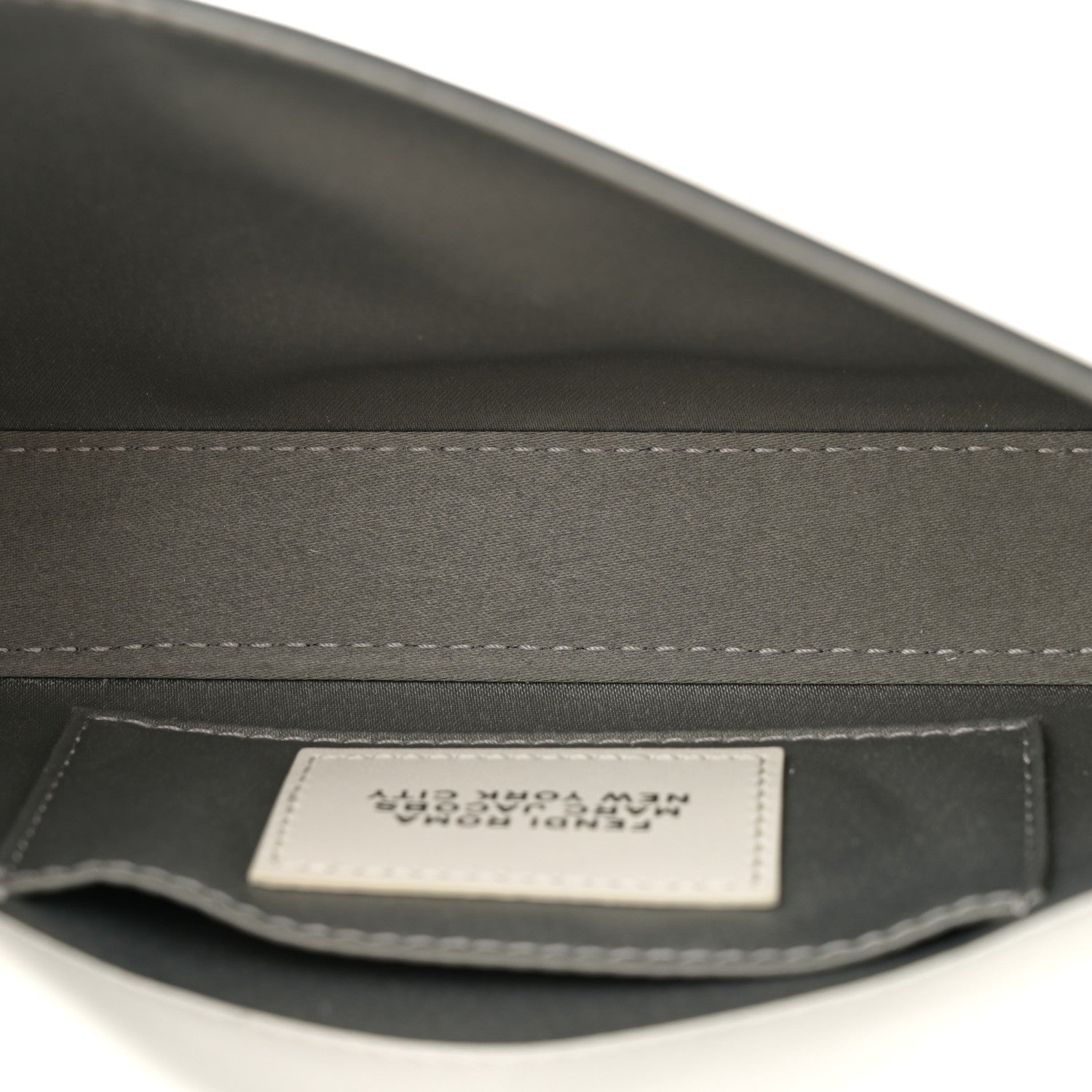 Fendi X MARC JACOBS Nappa Logo Phone Baguette White Black 5 of 10