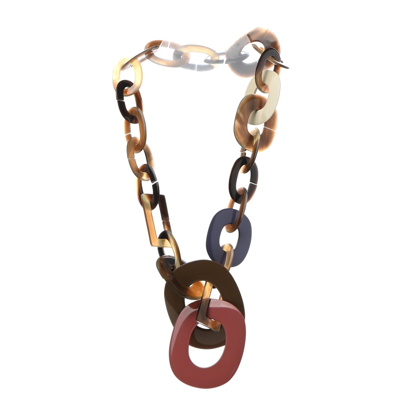 Lacquered Wood Buffalo Horn Duncan Necklace