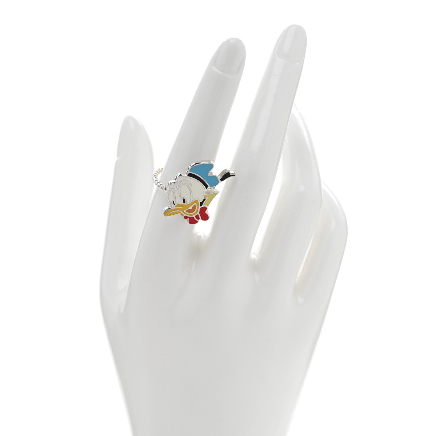 Gucci X Disney Sterling Silver Enamel Daisy Duck Ring 54 7 2 of 5