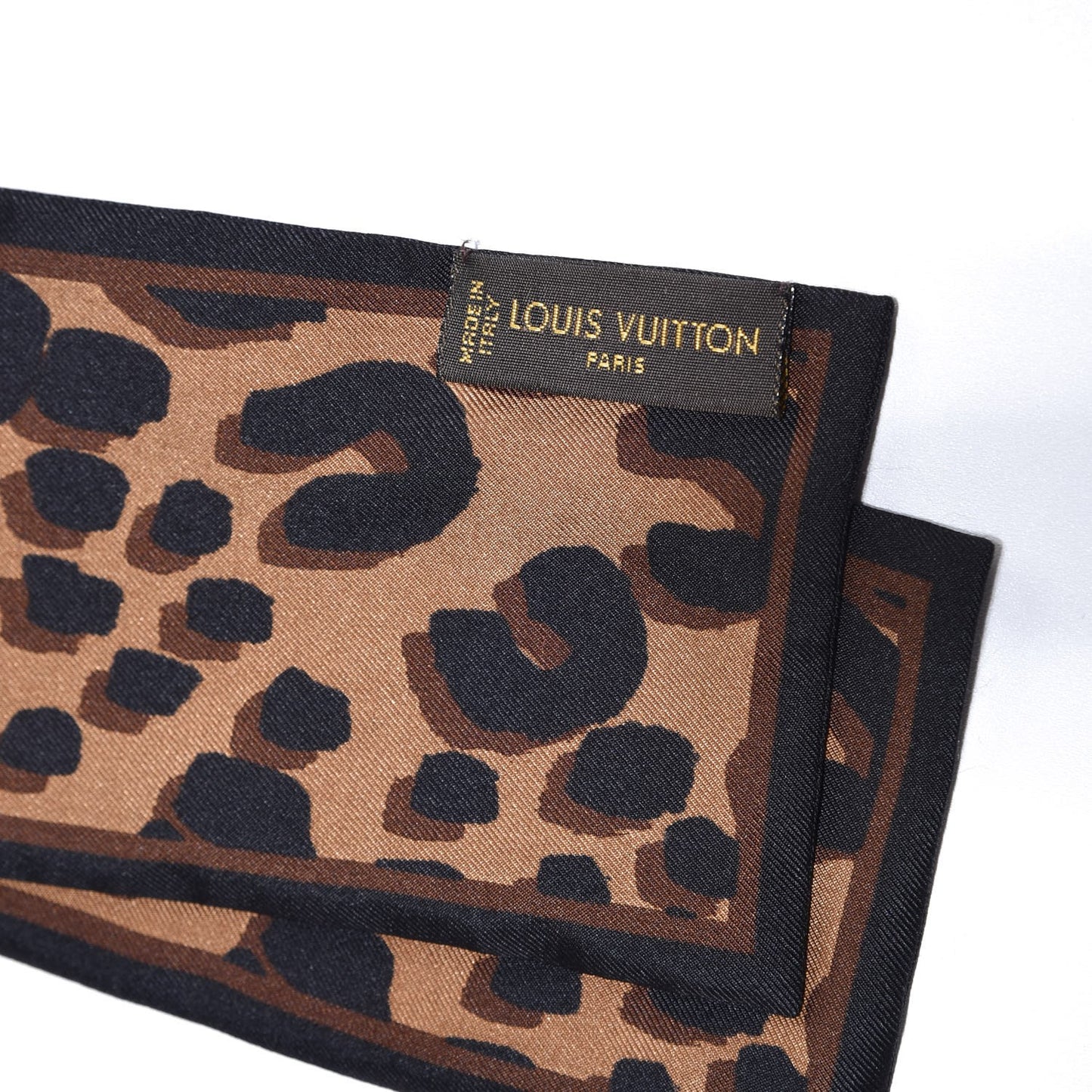 Silk Leopard Bandeau Scarf Marron