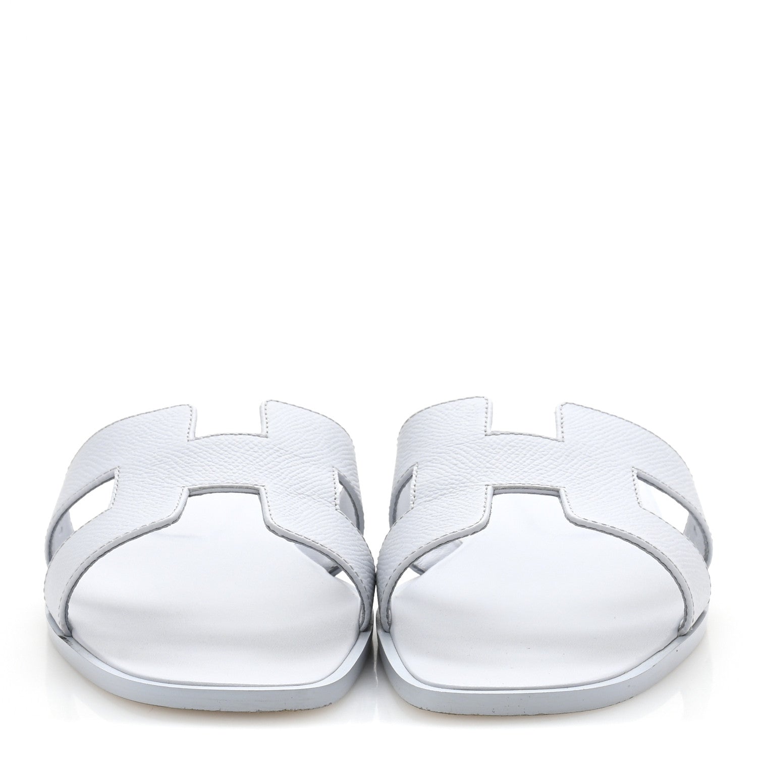 Hermes Epsom Oran Sandals 39.5 Bleu Glacier 3 of 11