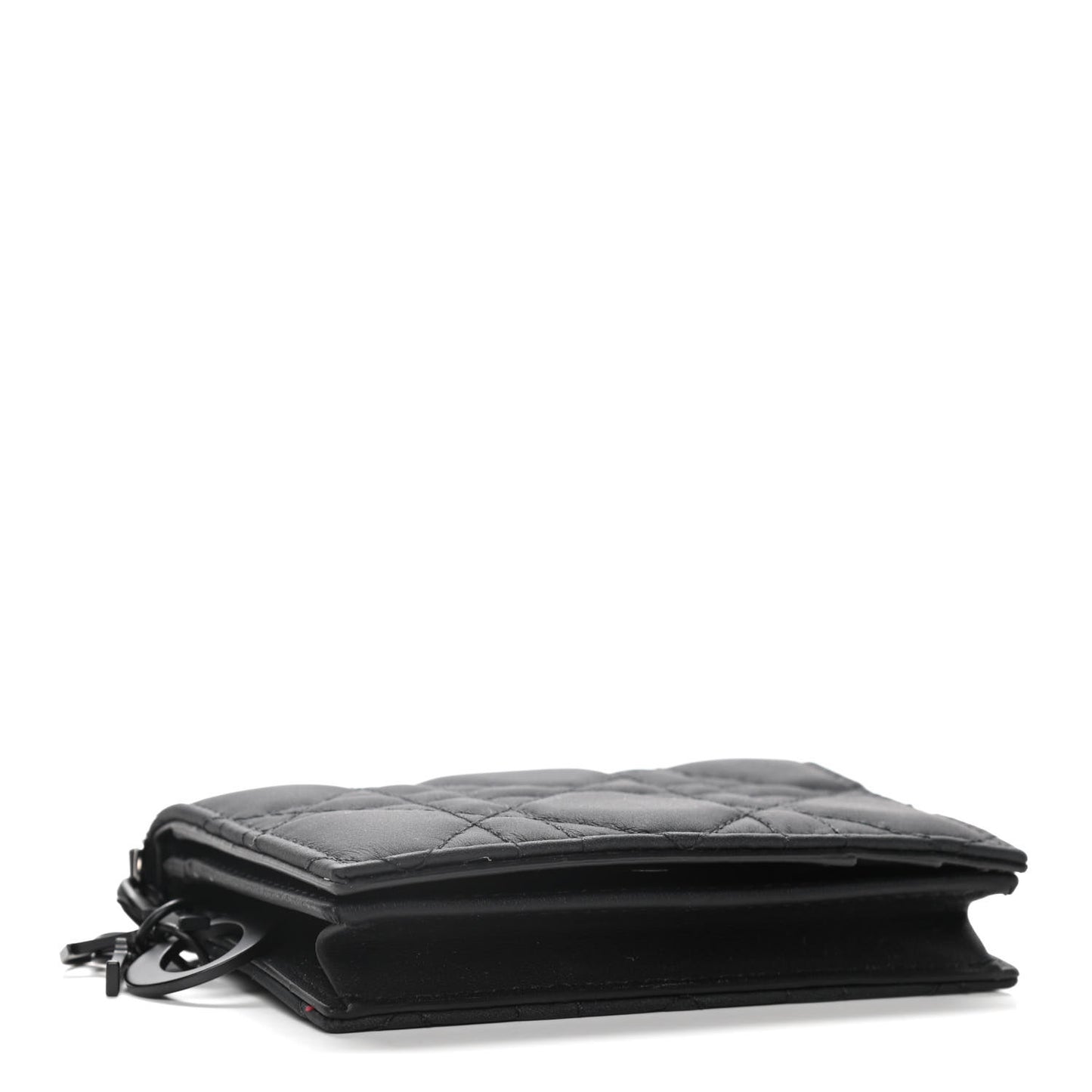 Ultra Matte Calfskin Small Lady Dior Flap Card Holder Black