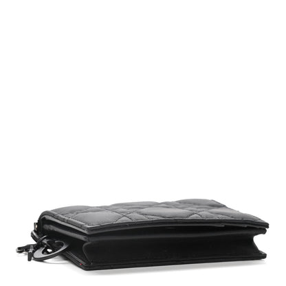 Christian Dior Ultra Matte Calfskin Small Lady Dior Flap Card Holder Black 5 of 13
