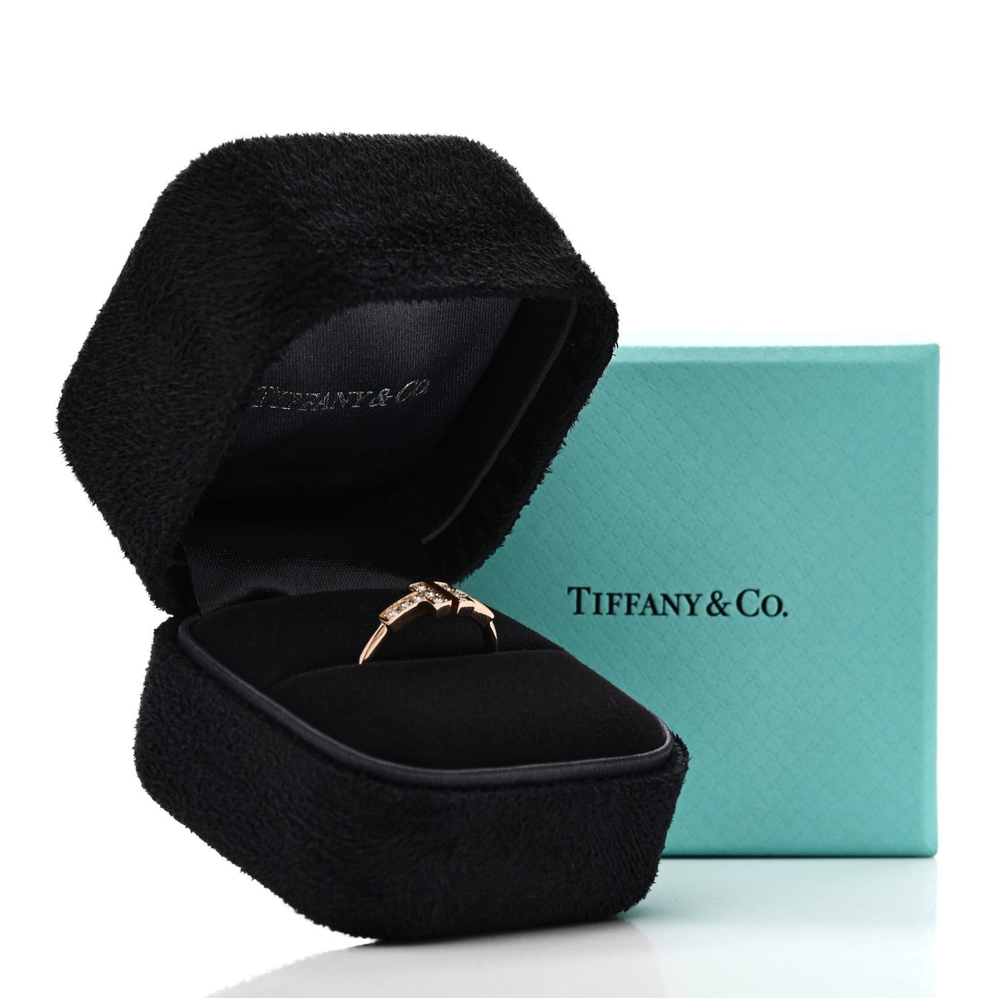 18K Rose Gold Diamond T Wire Ring 53 6.25