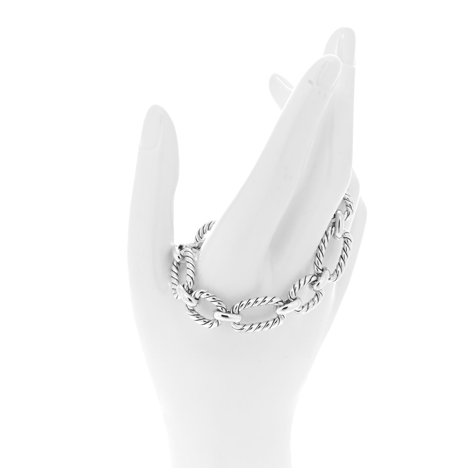 David Yurman Sterling Silver Blue Sapphire 9.5mm Cushion Link Bracelet 2 of 4