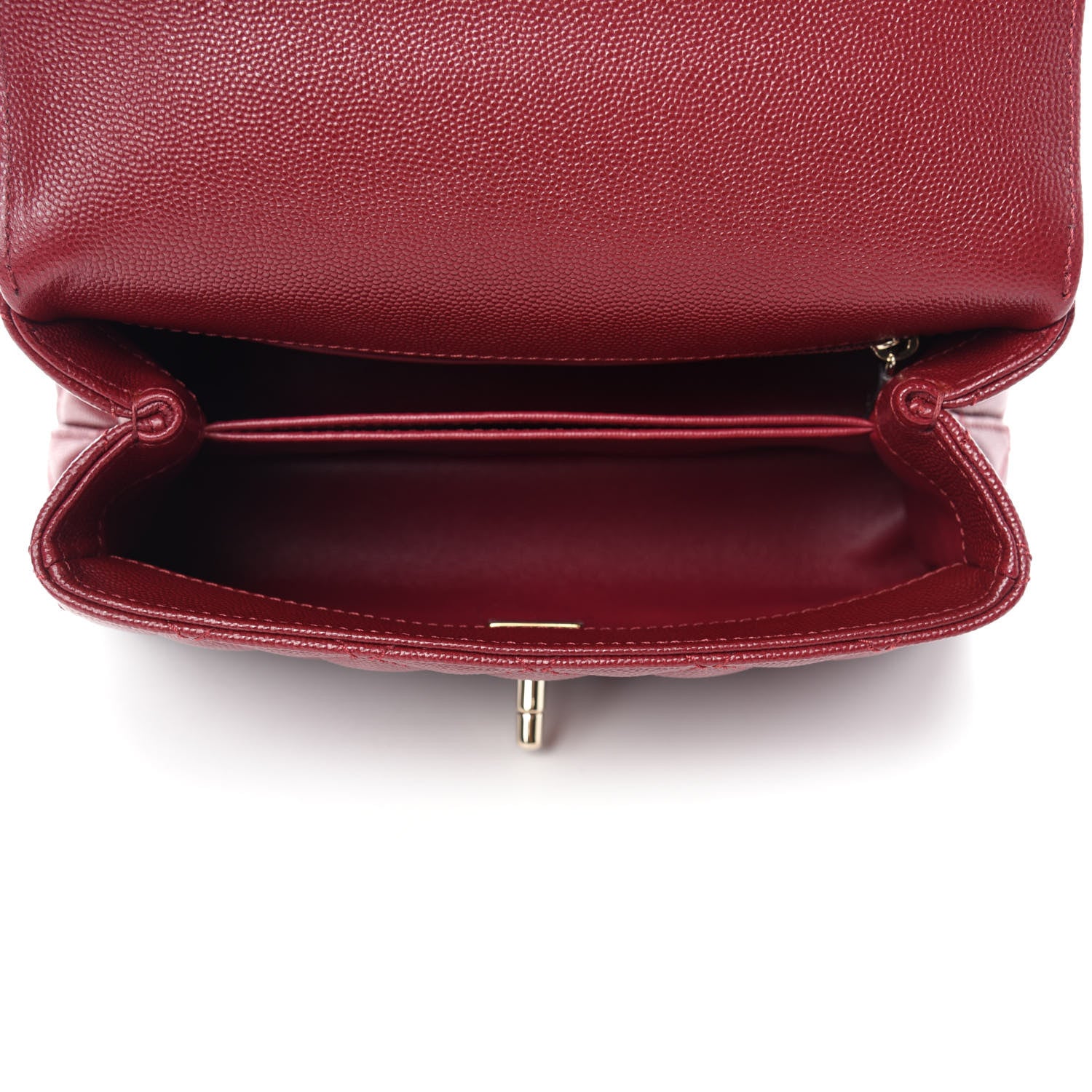 Chanel Caviar Lizard Quilted Mini Coco Handle Flap Red 5 of 11