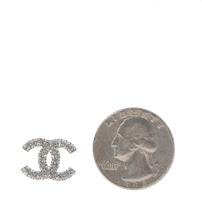 Chanel Crystal CC Earrings Silver 2 of 5