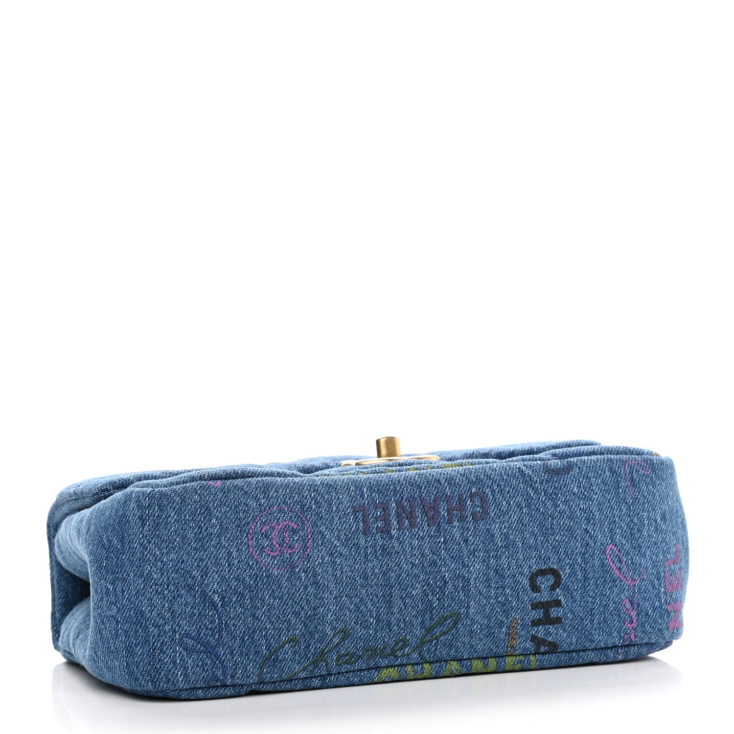 Chanel Denim Quilted Mini Denim Mood Rectangular Flap Blue Multicolor 4 of 9