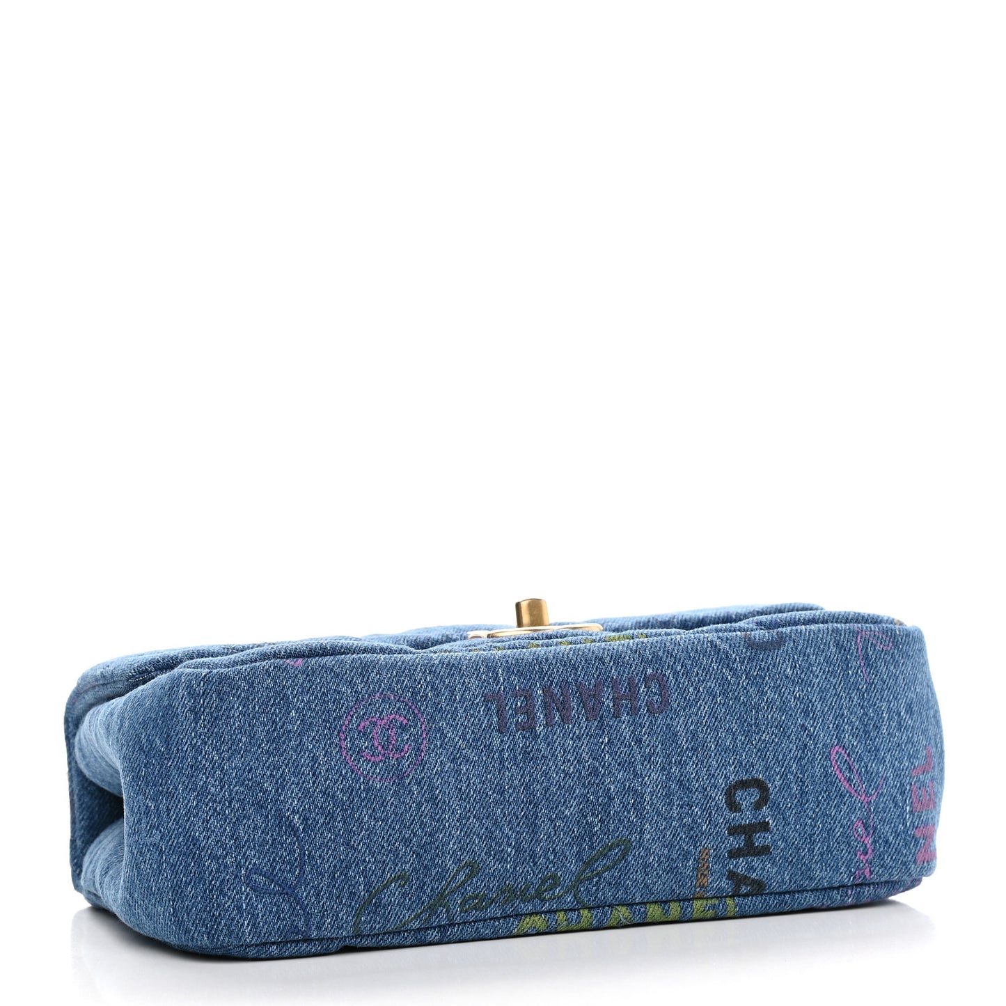 Denim Quilted Mini Denim Mood Rectangular Flap Blue Multicolor