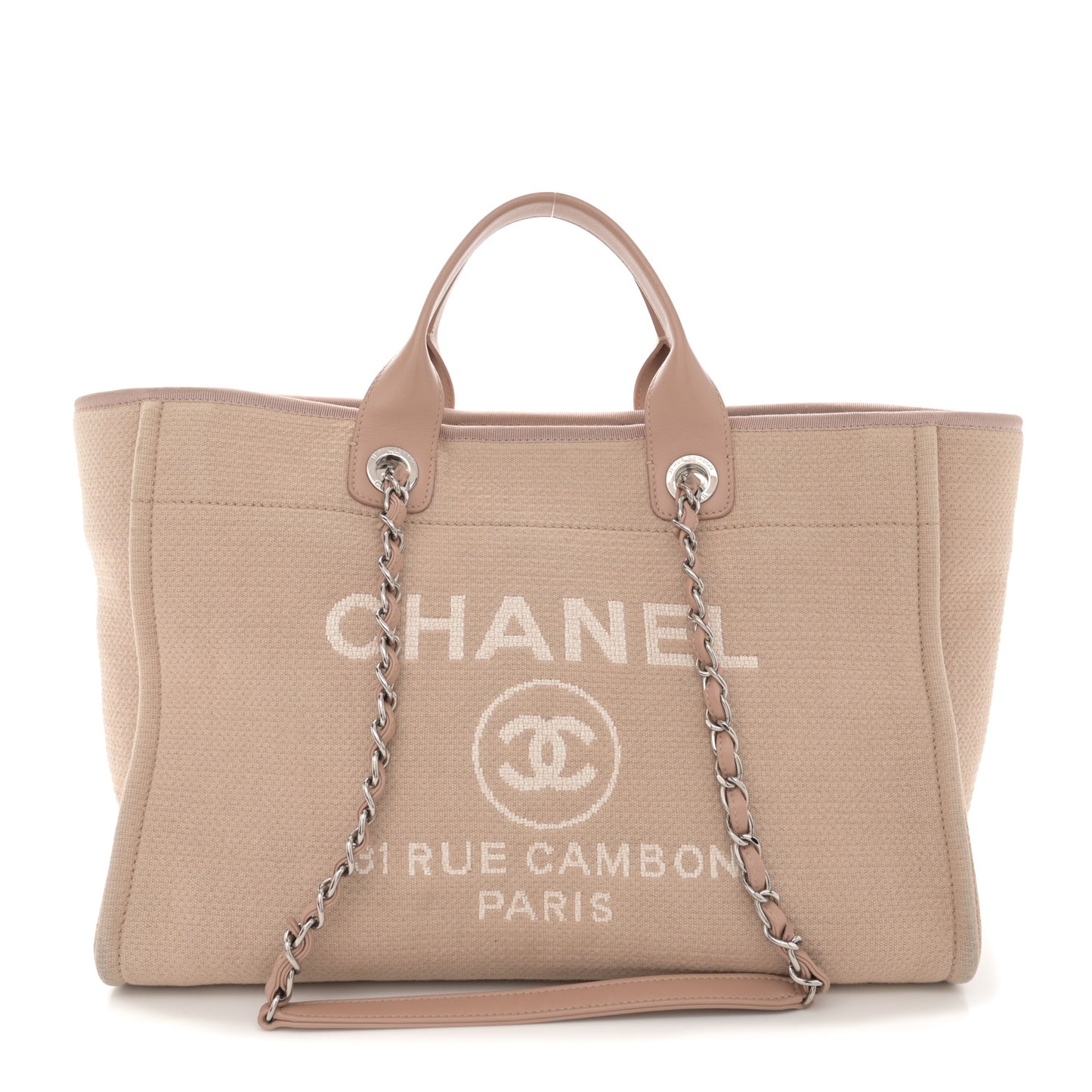 Mixed Fibers Medium Deauville Tote Beige