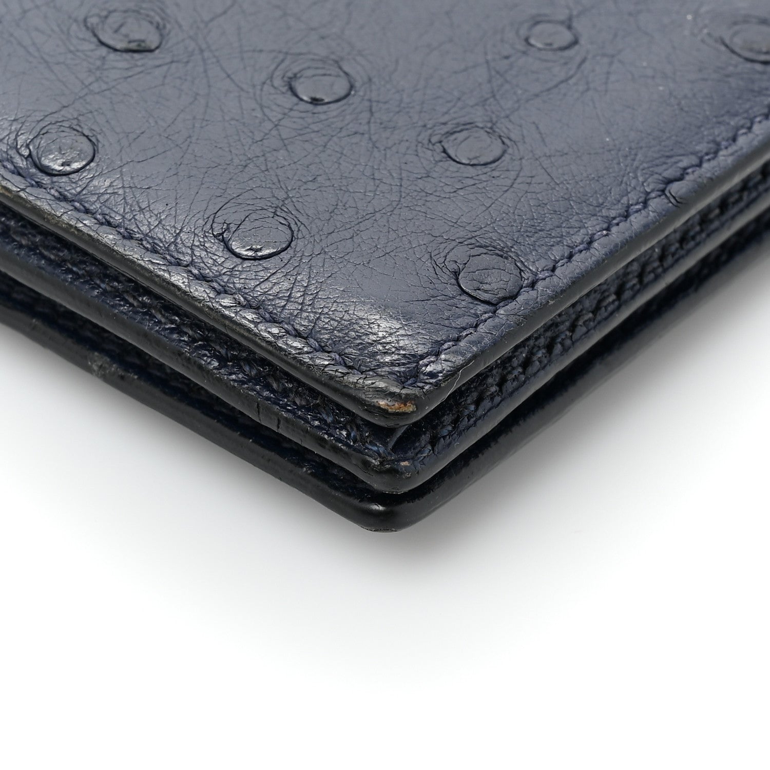 Hermes Ostrich Bearn Wallet Bleu Iris 15 of 17