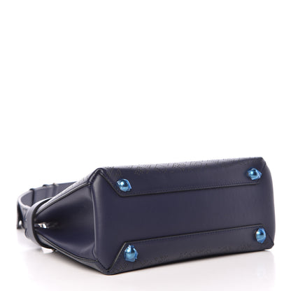 Burberry Derby Calfskin Perforated Small Banner Tote Regency Blue 4 of 12