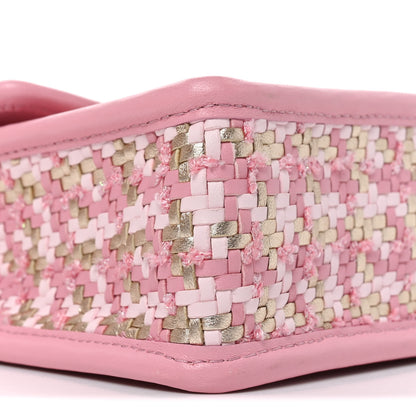 Chanel Metallic Lambskin Viscose Woven Flap Pink Gold 9 of 11