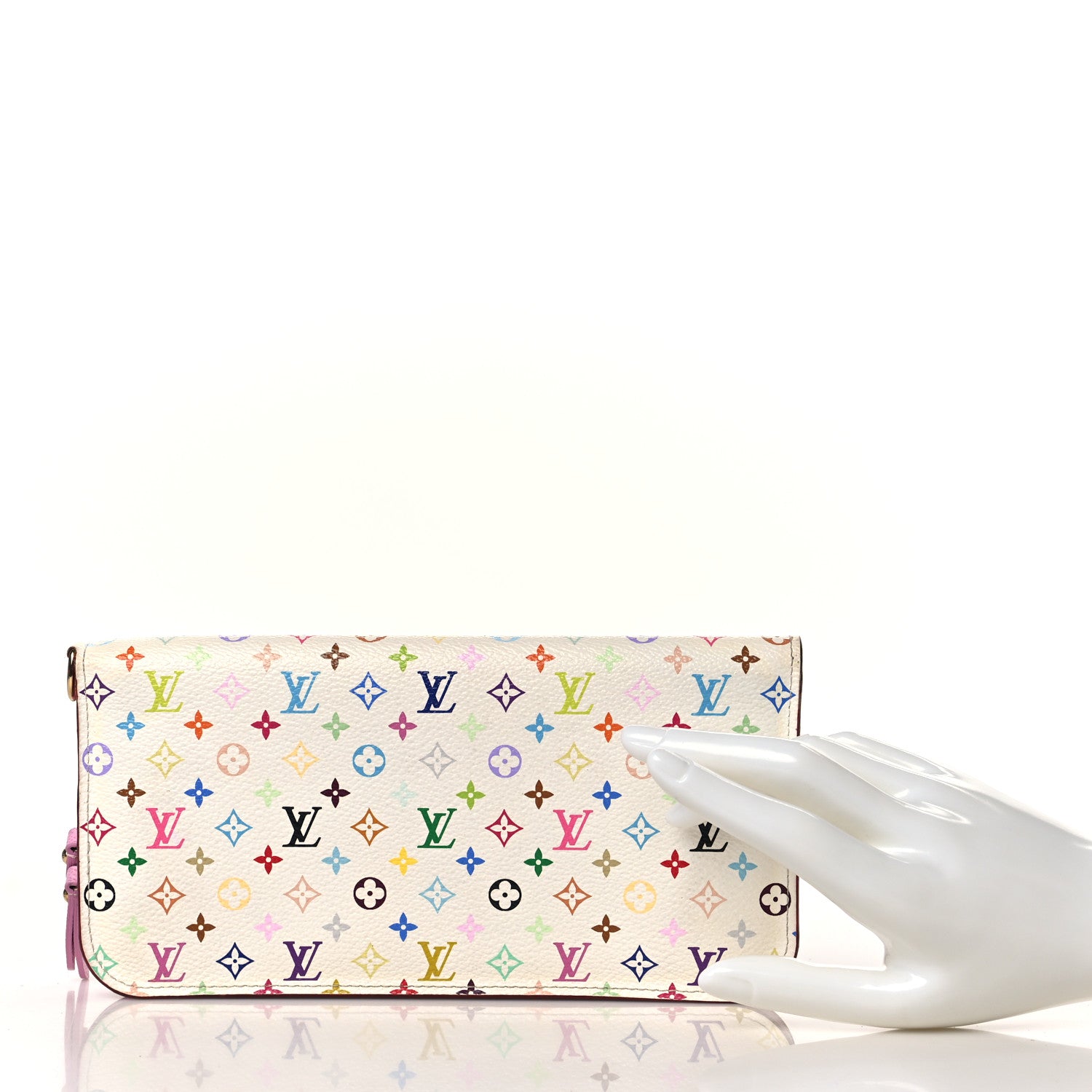 Louis Vuitton Monogram Multicolor Insolite Wallet White Litchi 2 of 6