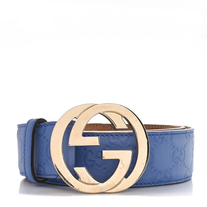 Gucci Guccissima Interlocking G Belt 85 34 Sky Blue 1 of 6