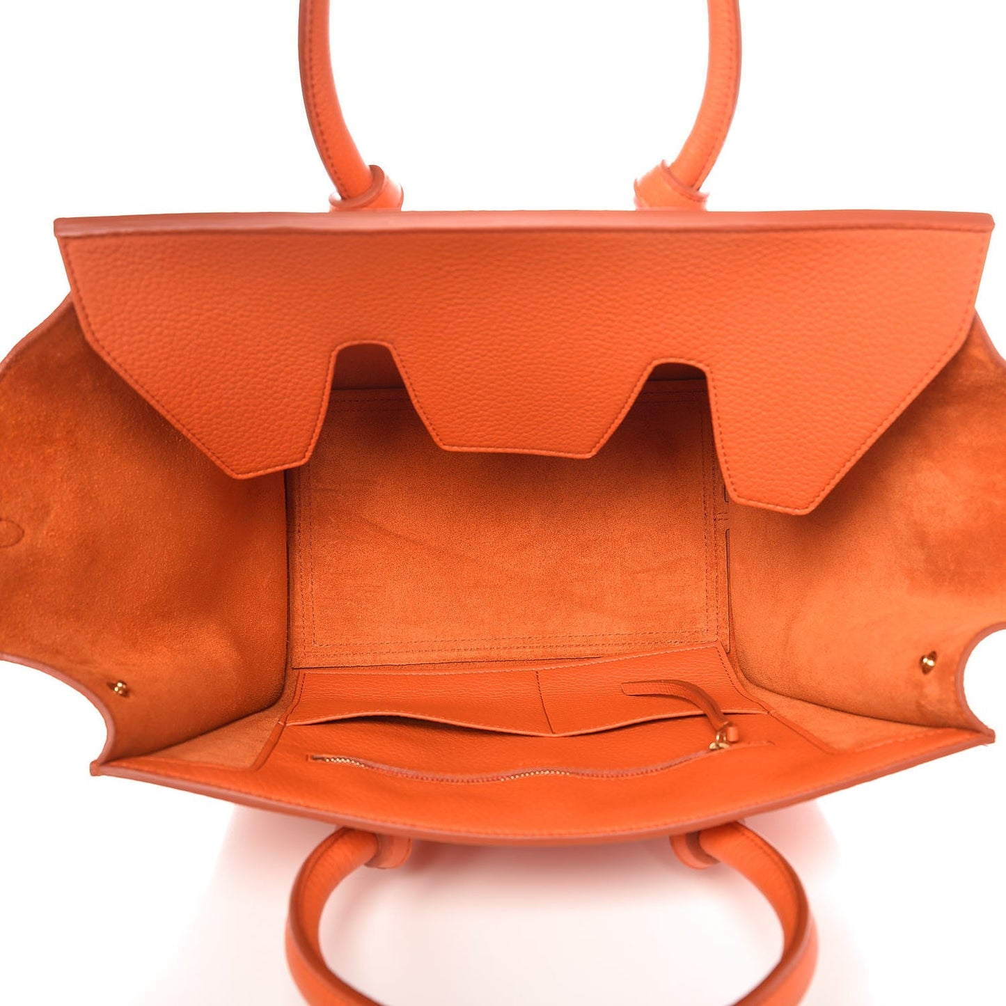 Crisped Calfskin Mini Tie Knot Tote Burnt Orange