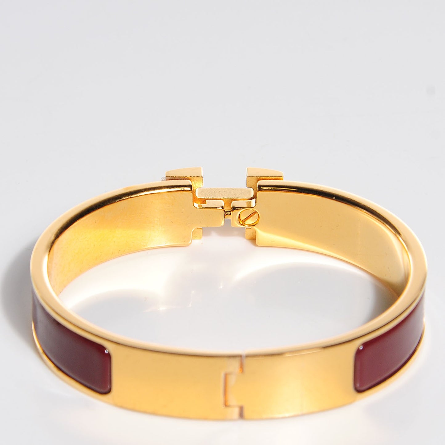 Enamel Narrow Clic Clac H Bracelet PM Burgundy