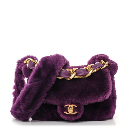 Chanel Shearling Lambskin Quilted Flap Purple 1 of 10