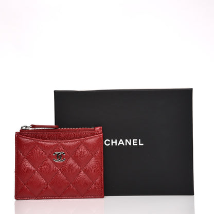 Chanel Caviar Quilted Card Holder Dark Red 8 of 8