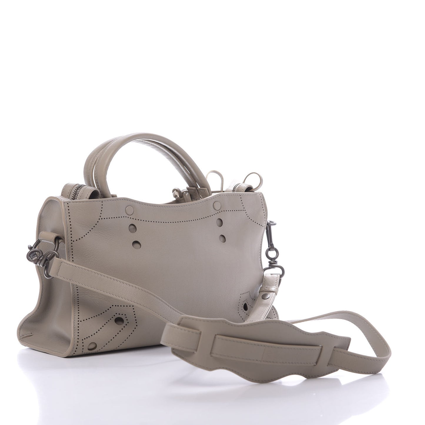 Veau Soyeux Perforated Blackout Hardware S City Gris Cendre