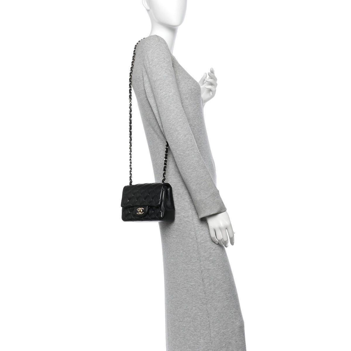 Chanel Lambskin Quilted Mini Square Flap Black 2 of 10