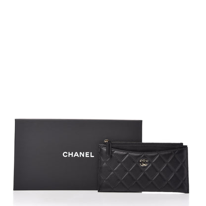Chanel Lambskin Quilted Classic Zip Pouch Black 9 of 9