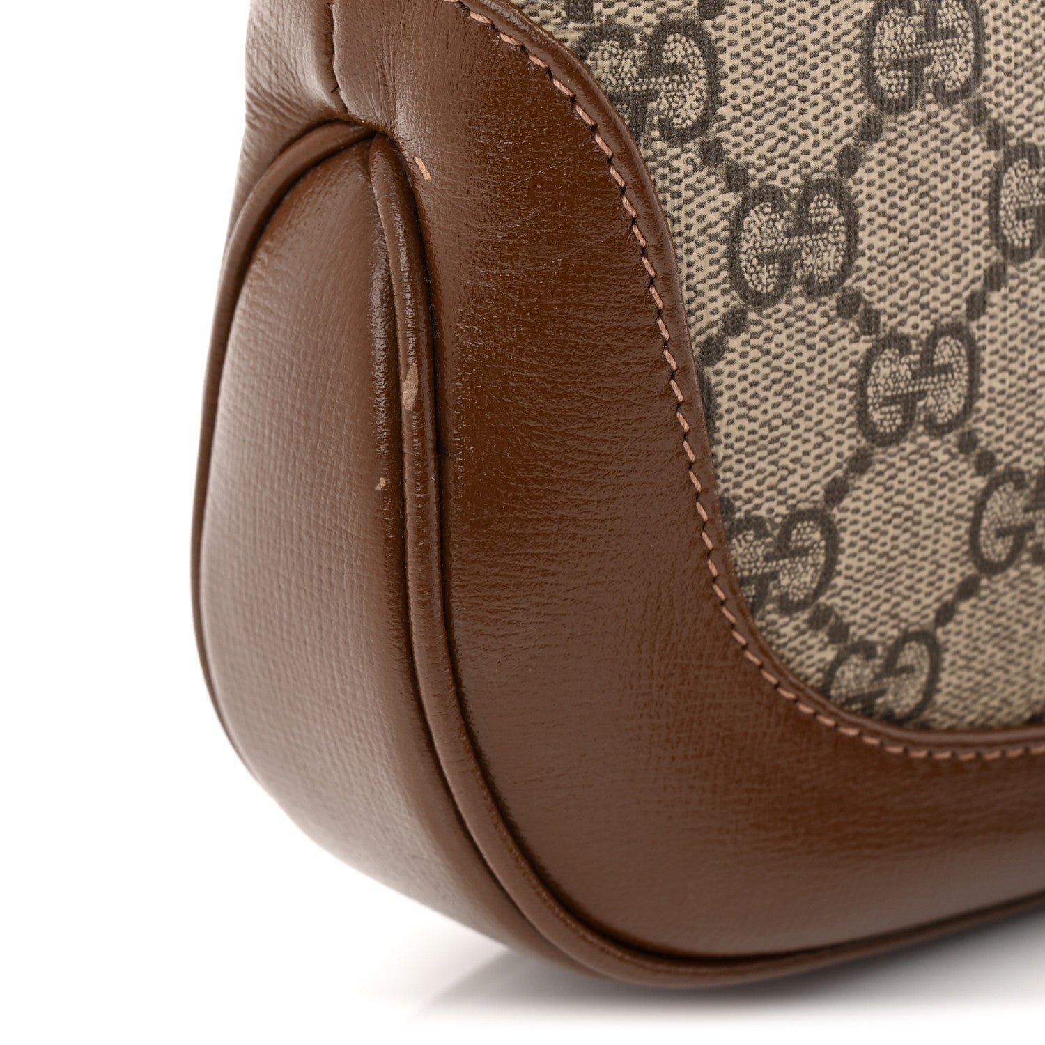 Gucci GG Supreme Monogram Azalea Calfskin Web Small Jackie 1961 Hobo Beige Ebony Brown Sugar 5 of 14