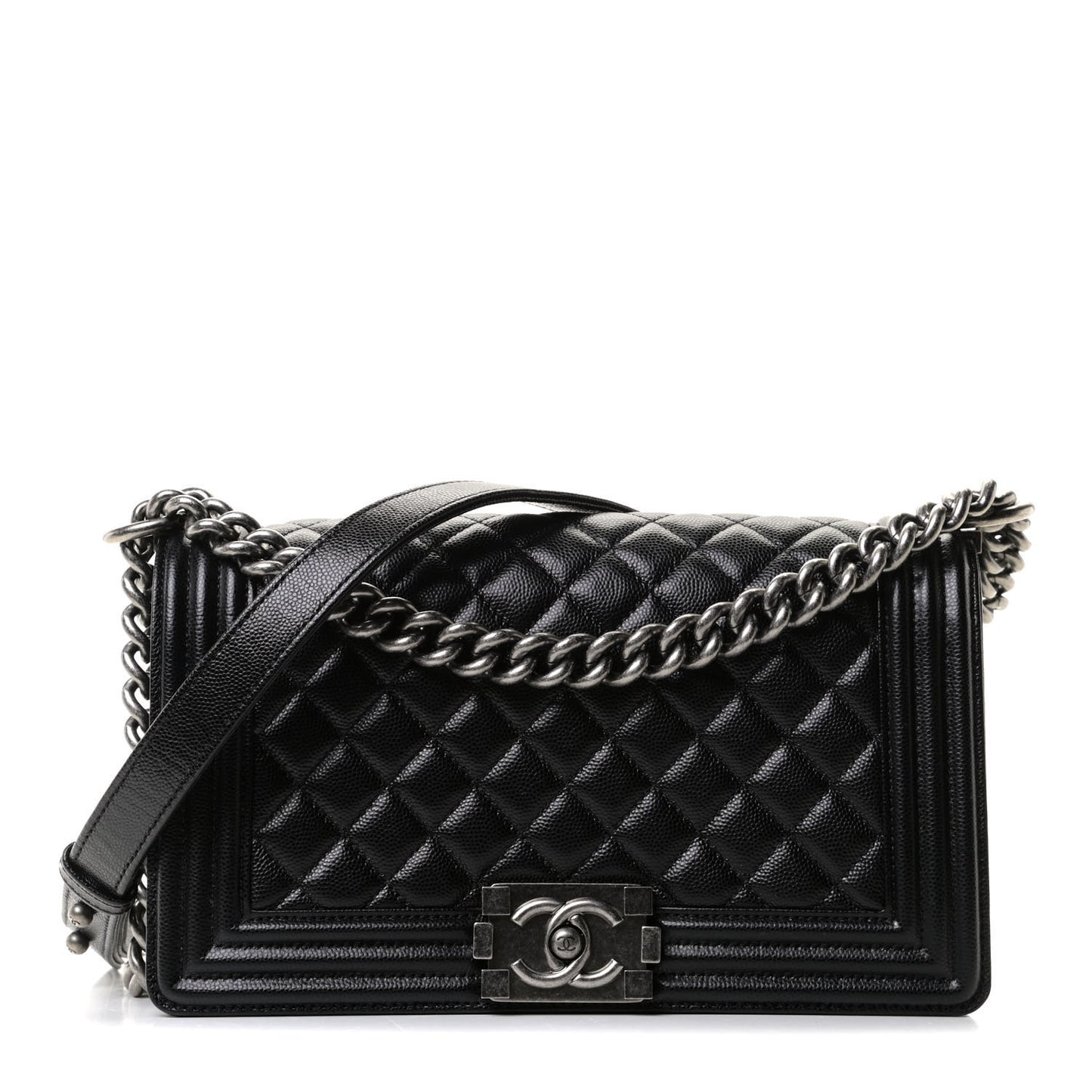 Caviar Quilted Medium Boy Flap Black