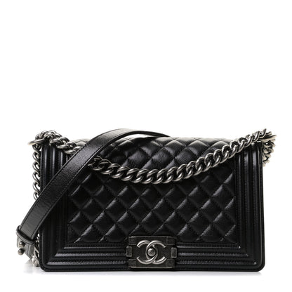 Chanel Caviar Quilted Medium Boy Flap Black 1 of 12