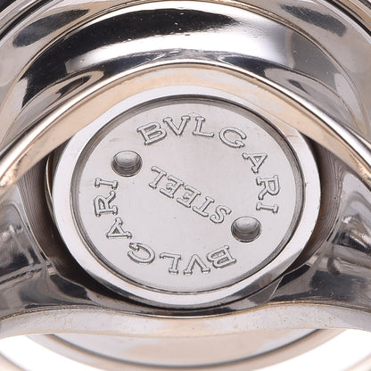 Bulgari Stainless Steel 18K White Gold Black Onyx Optical Illusion Ring 60 9 5 of 7
