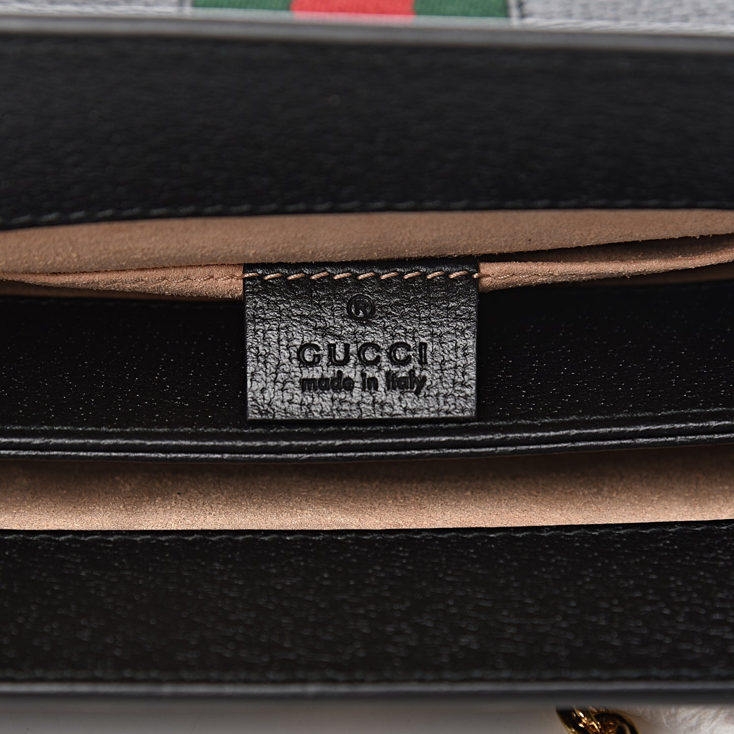 Calfskin GG Web Small Ophidia Chain Shoulder Bag Black