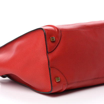 Celine Pebbled Calfskin Mini Luggage Red 6 of 12