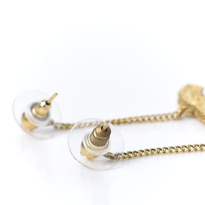 Chanel CC Drop Earrings Matte Gold 3 of 5