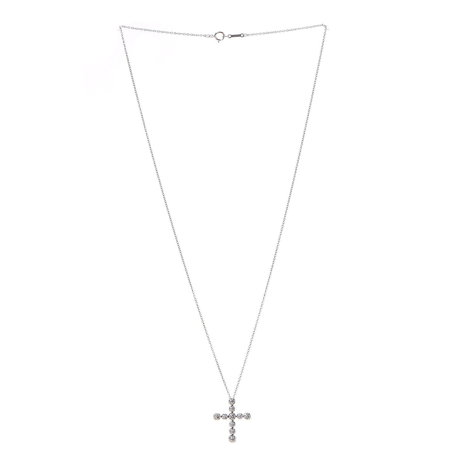 Tiffany 18K White Gold Diamond Paloma Picasso Tenderness Cross Pendant Necklace 3 of 6