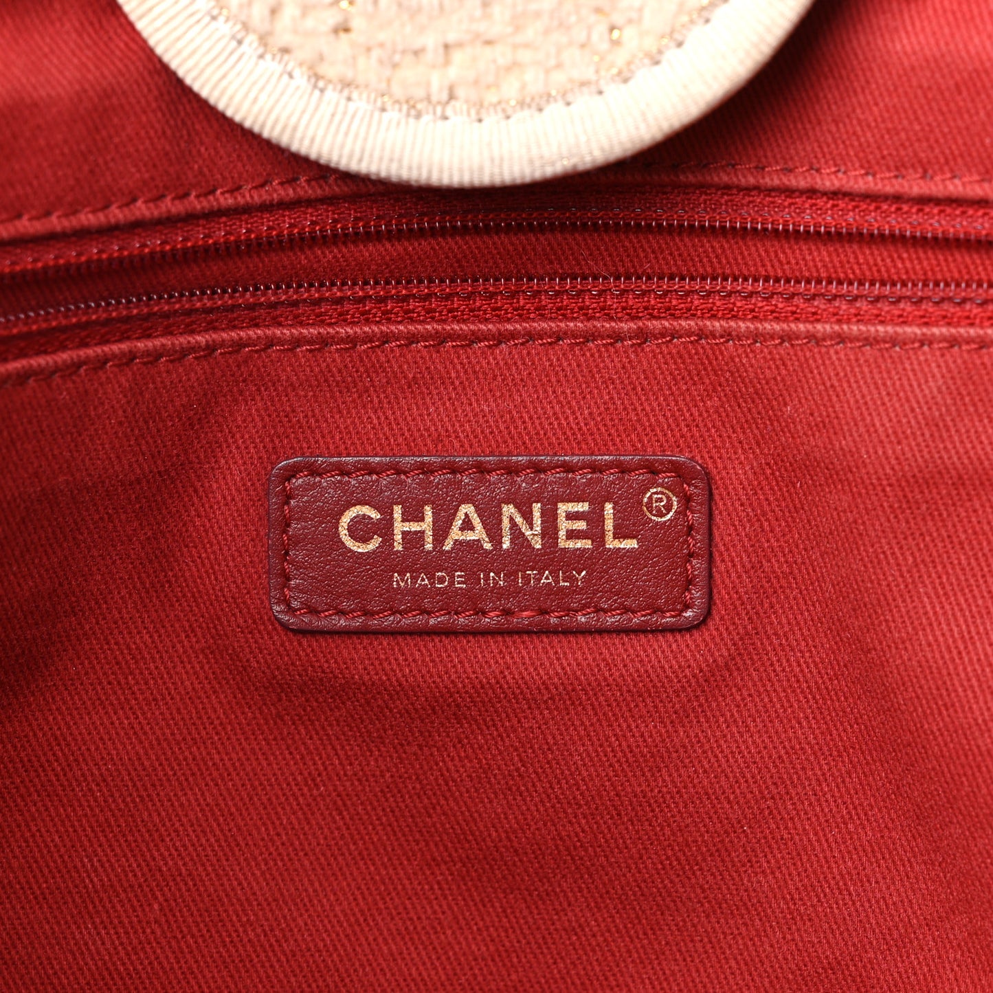 Lurex Boucle Medium Deauville Tote White