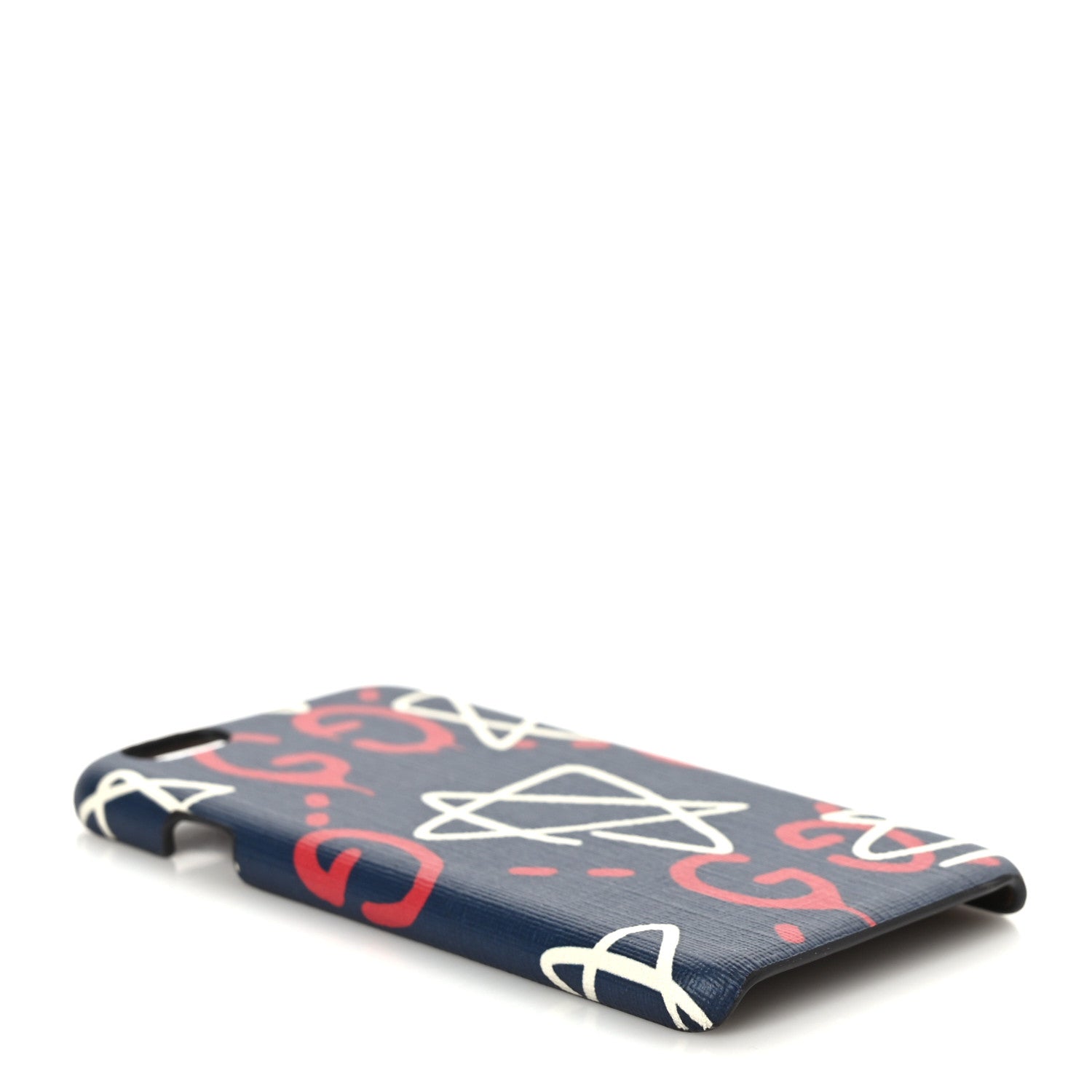 Gucci Calfskin GucciGhost iPhone 7/8 Case Blue Agata Hibiscus Red 4 of 5