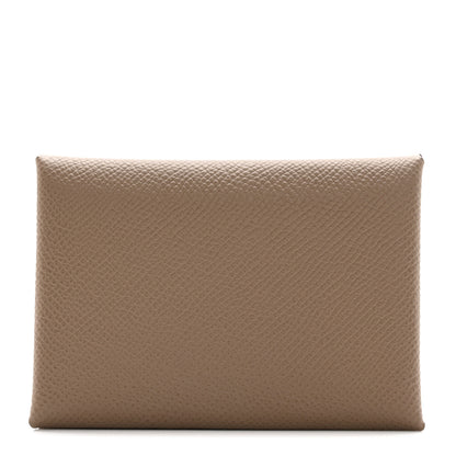 Hermes Epsom Calvi Duo Card Case Etoupe 1 of 9