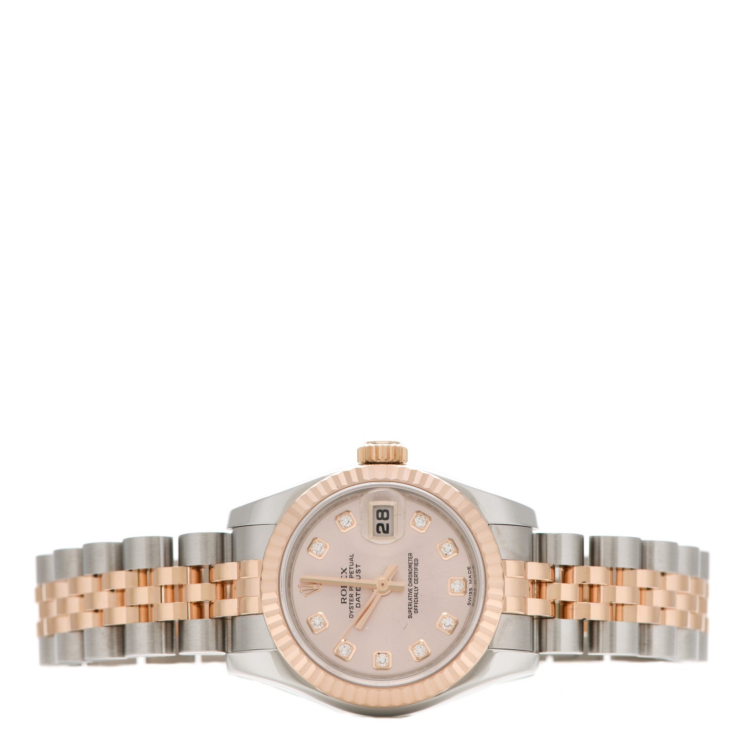 Rolex Stainless Steel 18K Everose Gold Diamond 26mm Oyster Perpetual Datejust Watch Pink 179171 2 of 4