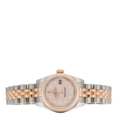 Rolex Stainless Steel 18K Everose Gold Diamond 26mm Oyster Perpetual Datejust Watch Pink 179171 2 of 4