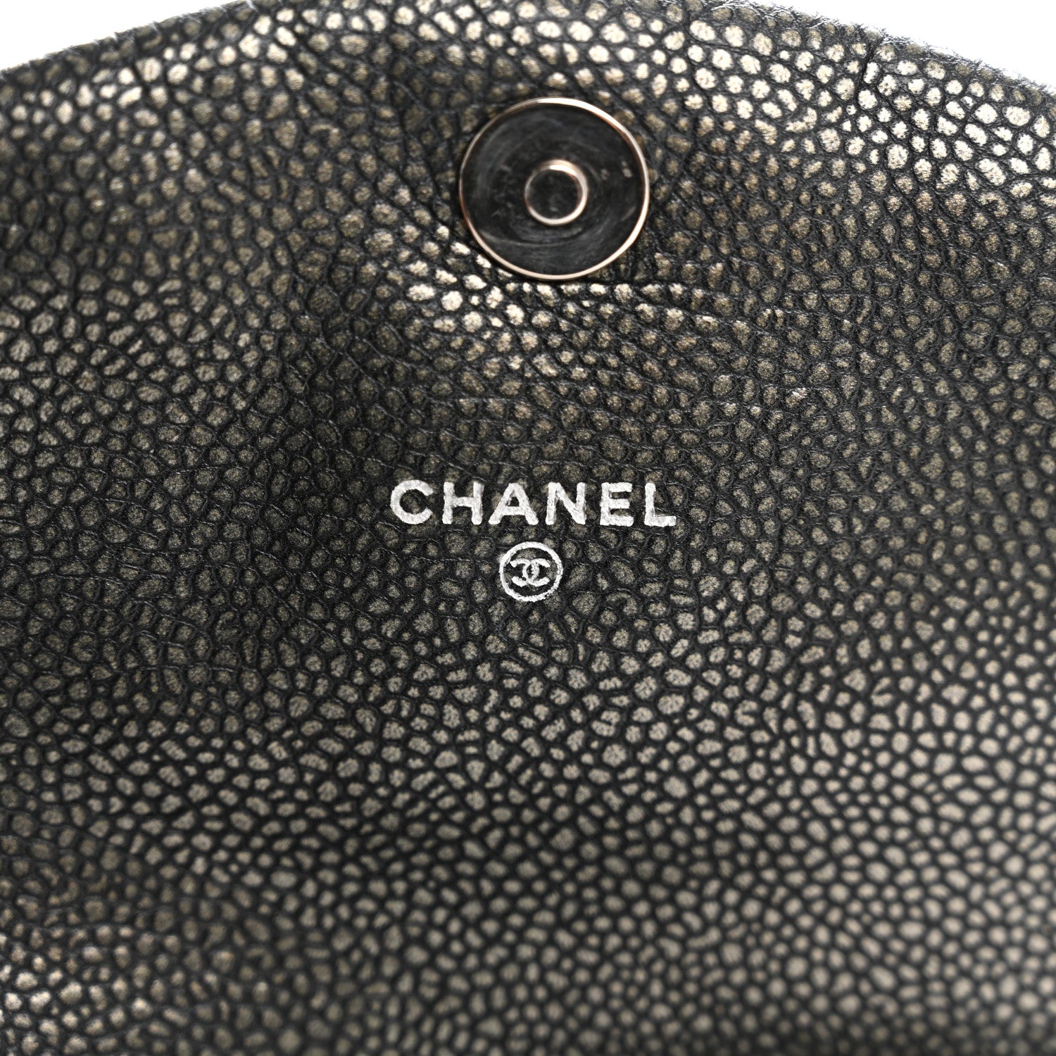 Chanel Metallic Caviar Half Moon Wallet On Chain WOC Dark Silver 6 of 11