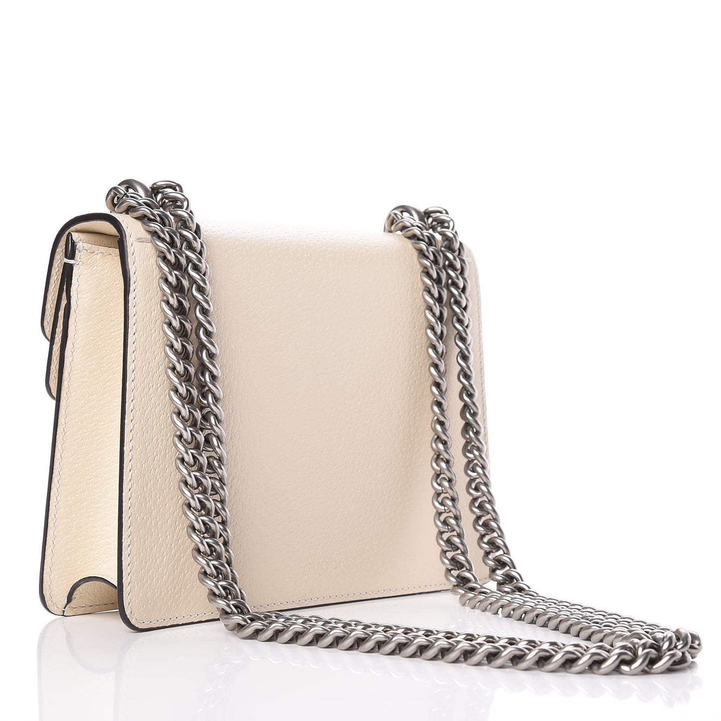 Textured Calfskin Crystal Mini Dionysus Shoulder Bag Mystic White